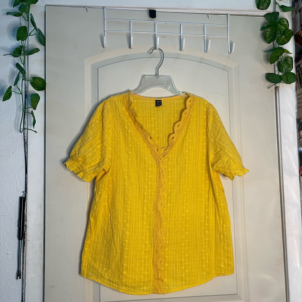 💛yellow shein blouse